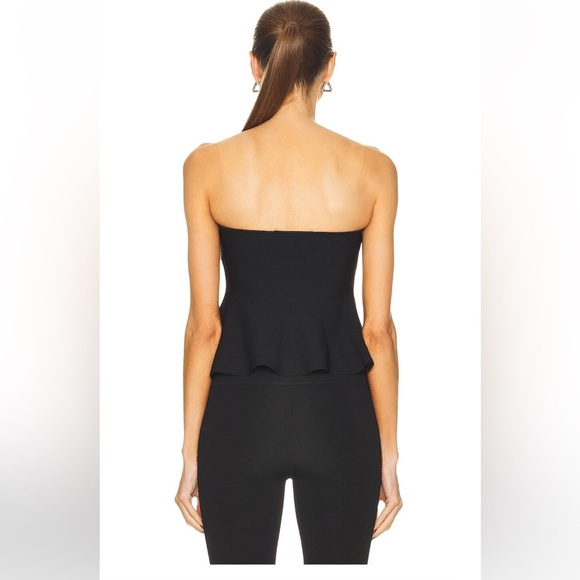 Stella McCartney Compact Knit Strapless Minimalist Bustier Top in Black Size XS - Picture 4 of 11